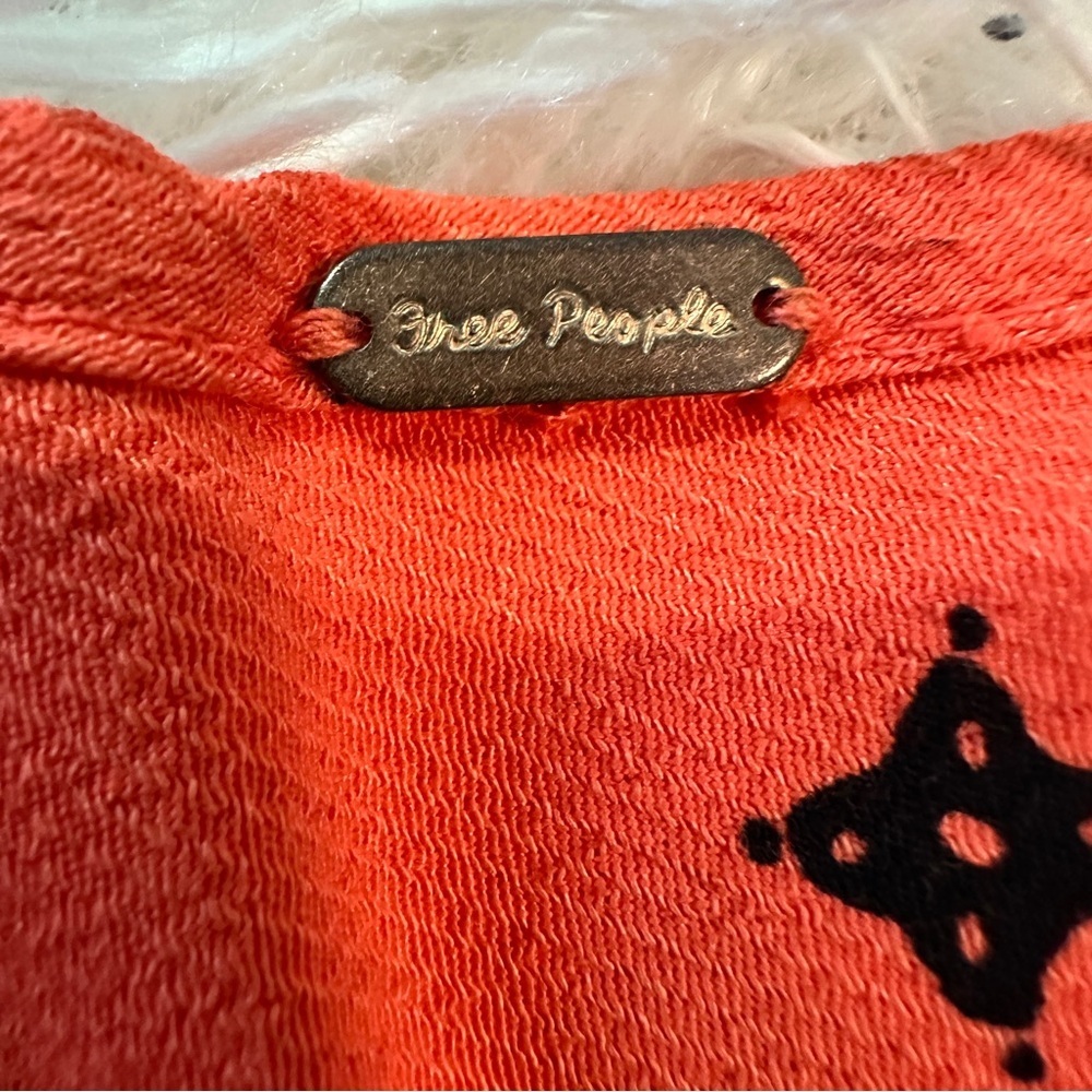 Free People Tallula Poppy Orange Deep-V Mixed Floral Boho Dress Size S - Picture 8 of 16